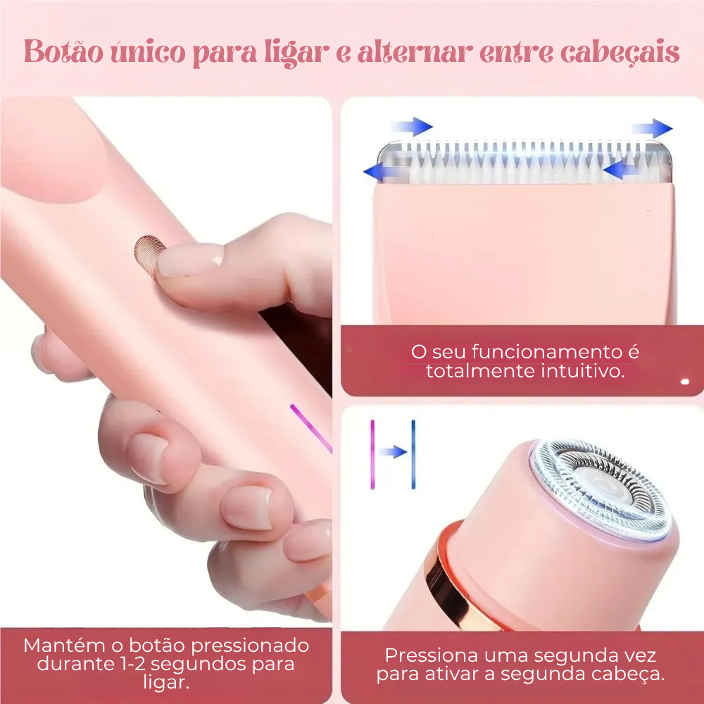 SilkyDuo| Depiladora 2 em 1 para Corpo e Rosto
