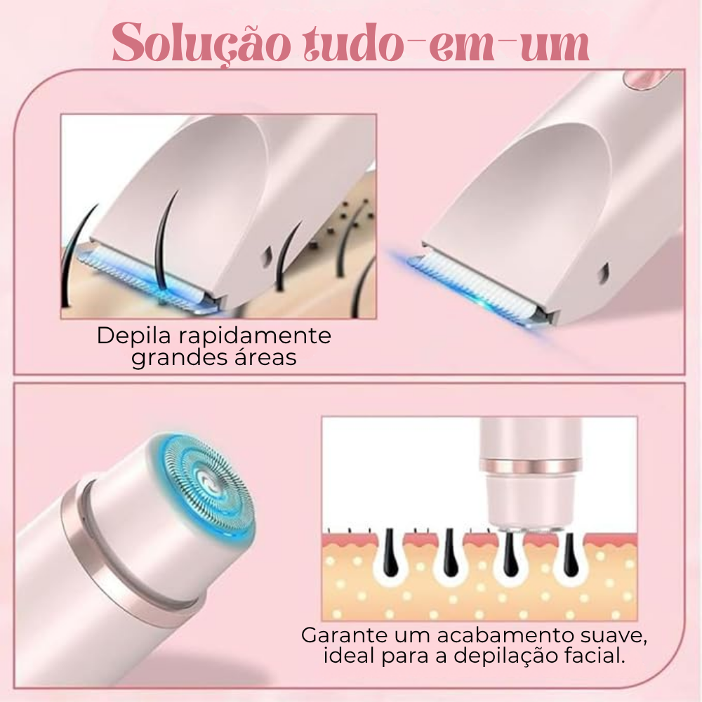 SilkyDuo| Depiladora 2 em 1 para Corpo e Rosto