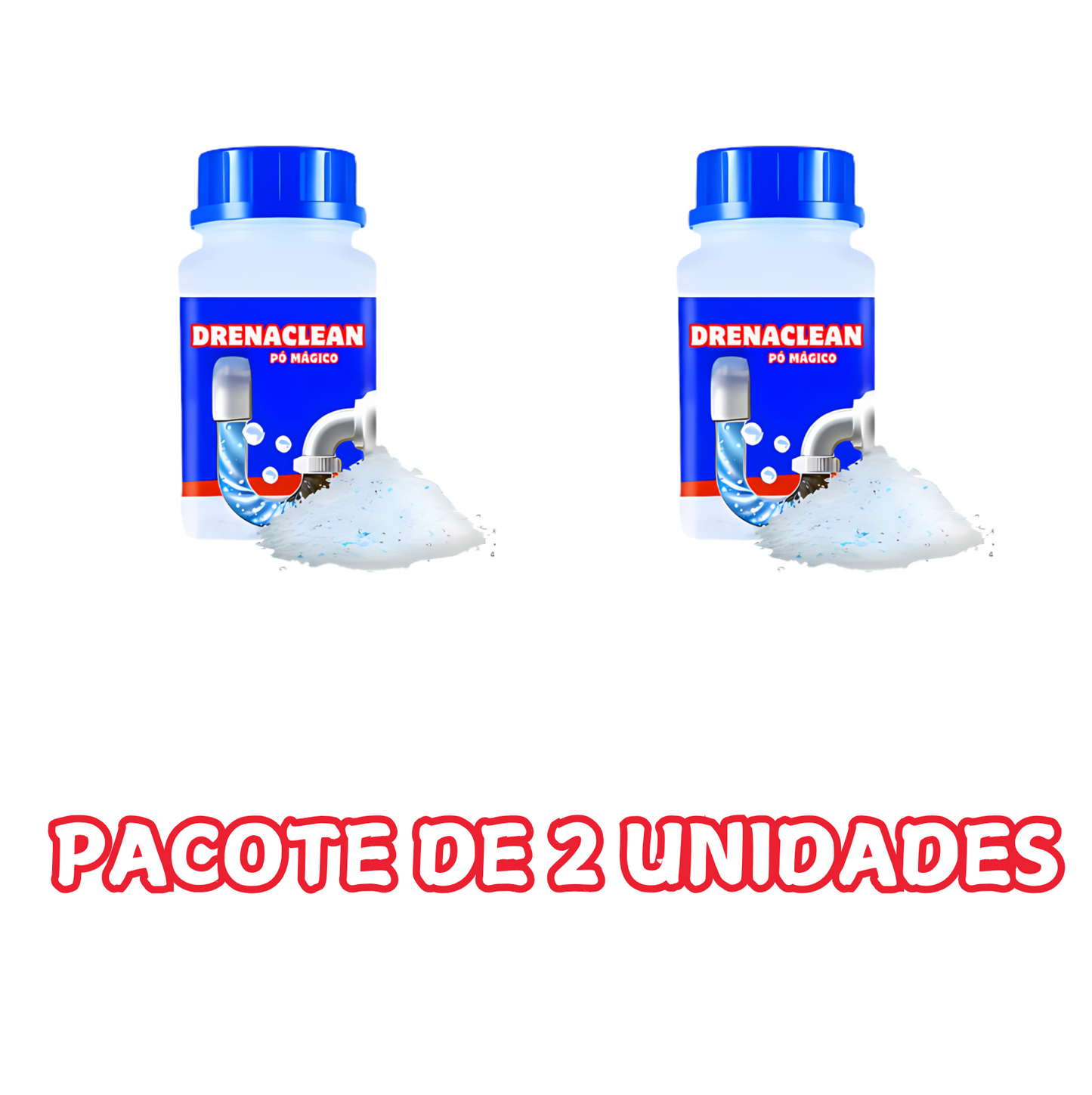 Pó Mágico DrenaClean | Elimina obstruções e odores instantaneamente