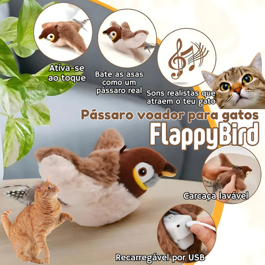FlappyBird: Pássaro Voador de Brinquedo para Gatos