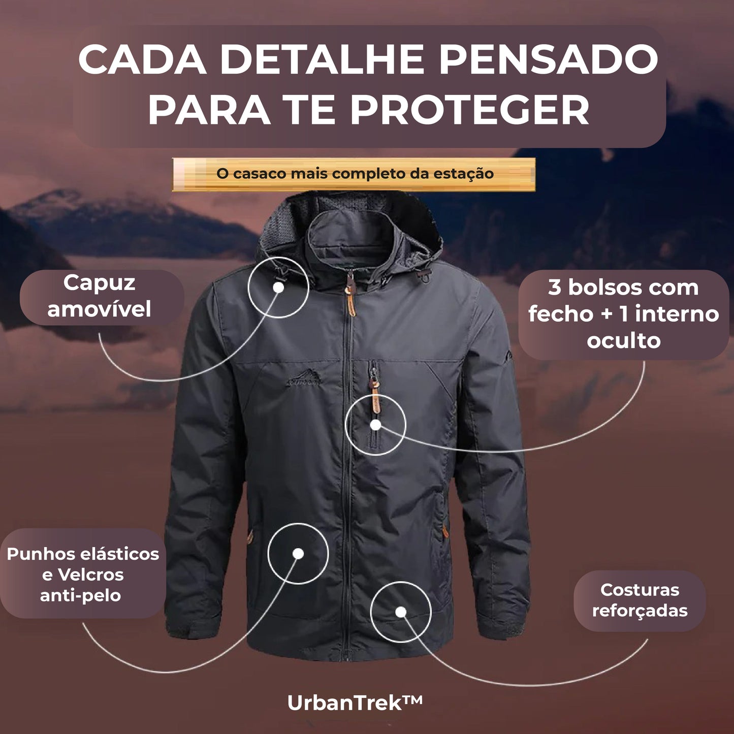 UrbanTrek™ – Casaco Impermeável e Térmico para Homem